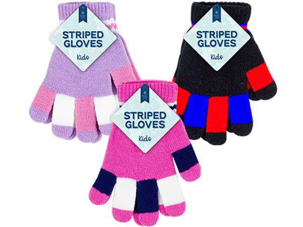 Farley Mill Kids Striped Gloves, Assorted Picked At Random