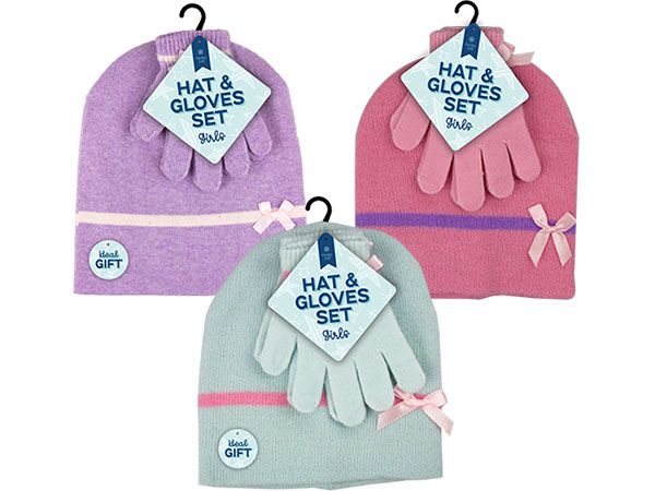 Farley Mill Girls Hat & Gloves Set, Assorted Picked At Random